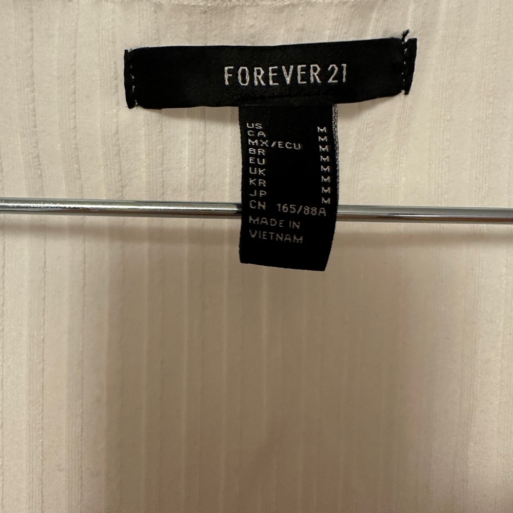 Forever 21 Cream Ribbed Button-Front Tank Top - Picture 4 of 4
